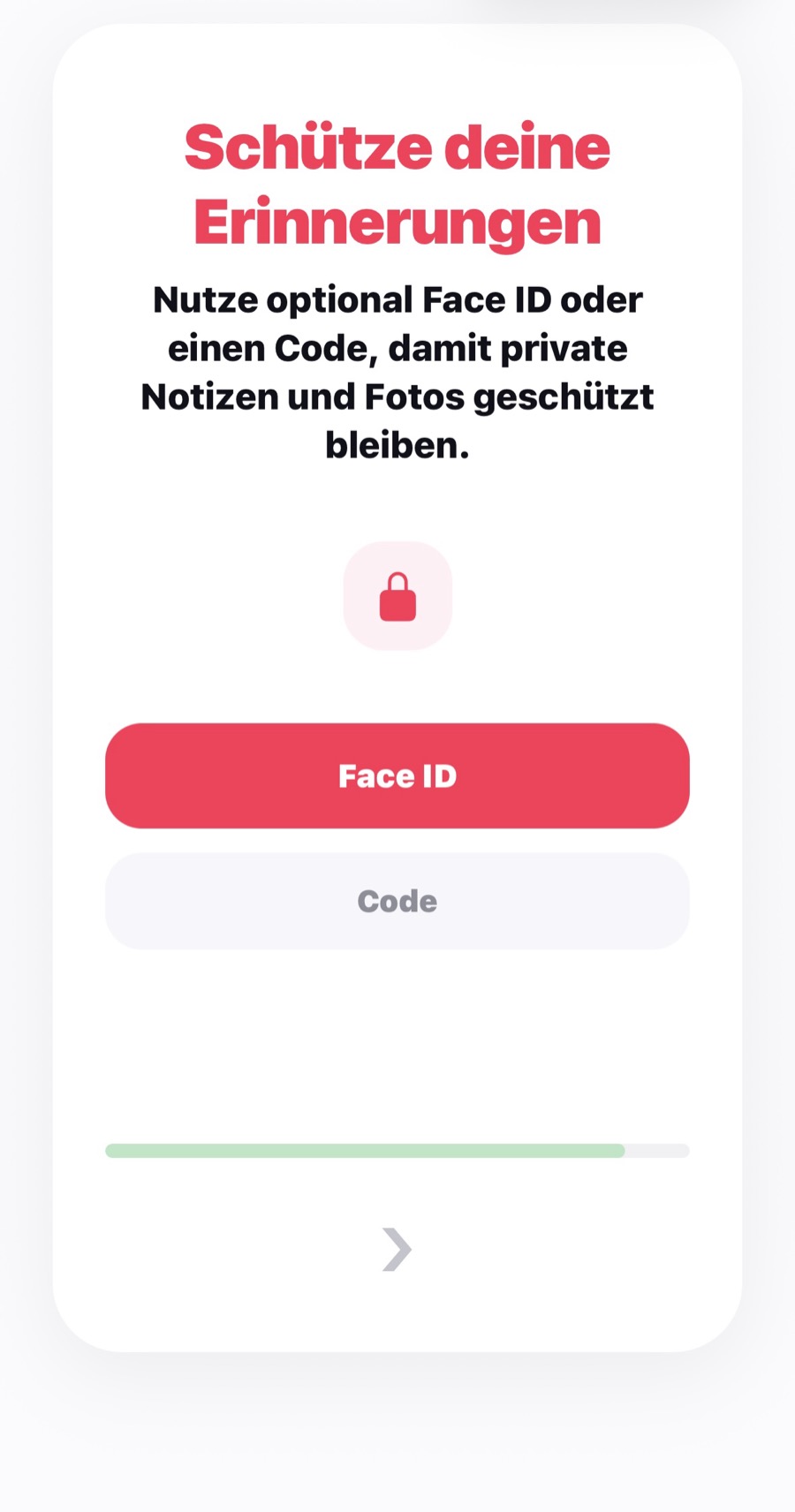 Real Happy Pixels screen for protecting your entries with Face ID